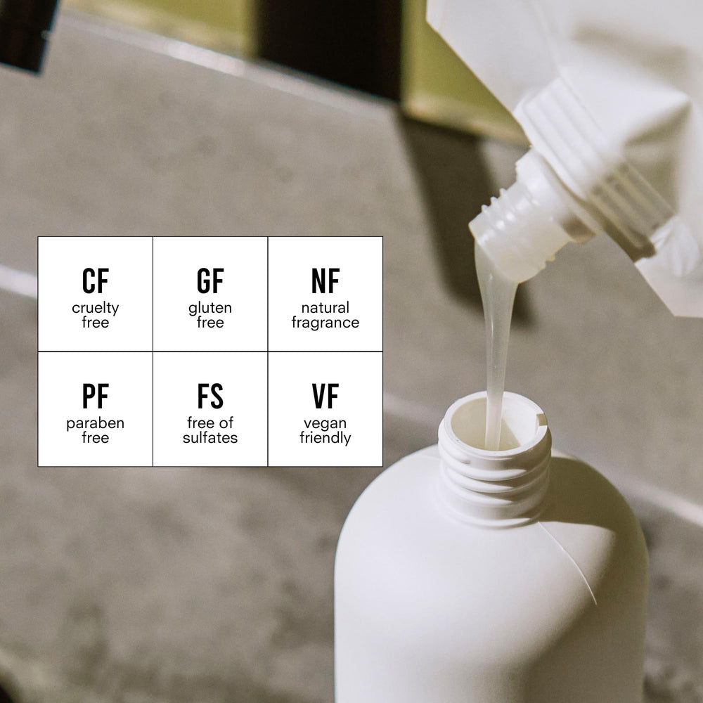 Public Goods hand soap closeup foam shows gentle lather from natural essential oils.