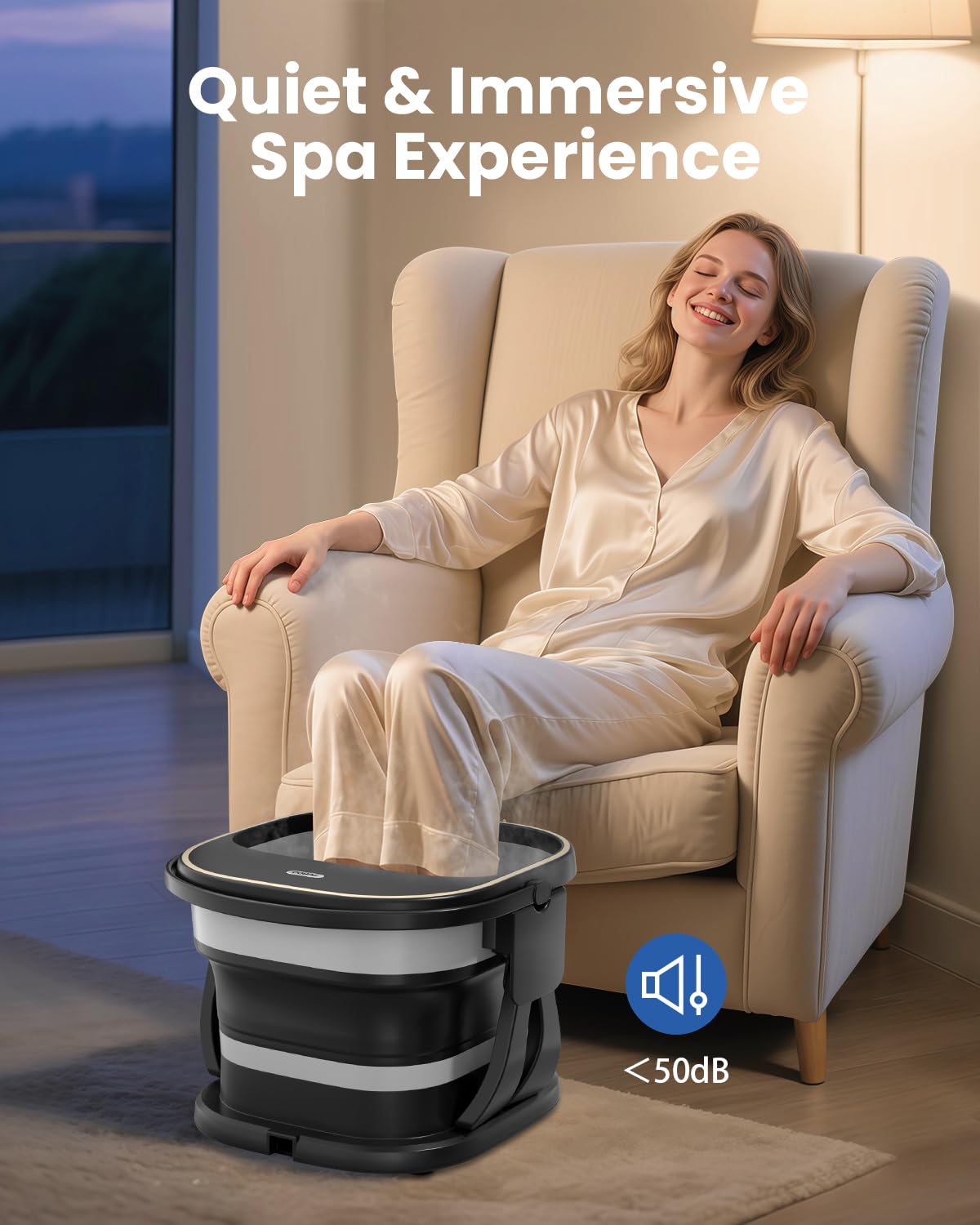 Puboo foot spa folded storage demonstrates compact design when not in use.