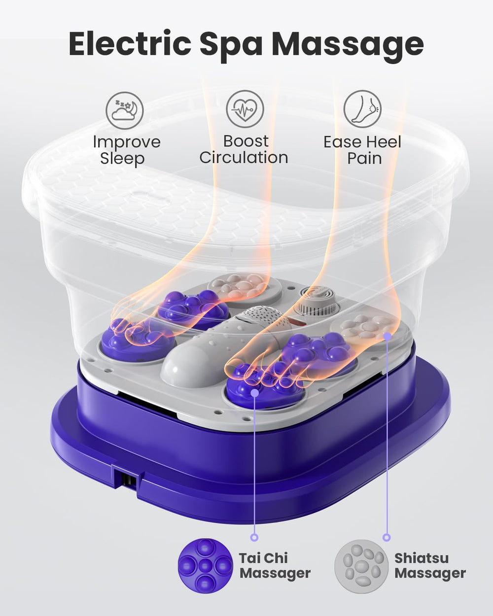 Puboo remote control enables hands-free operation for comfortable spa sessions.
