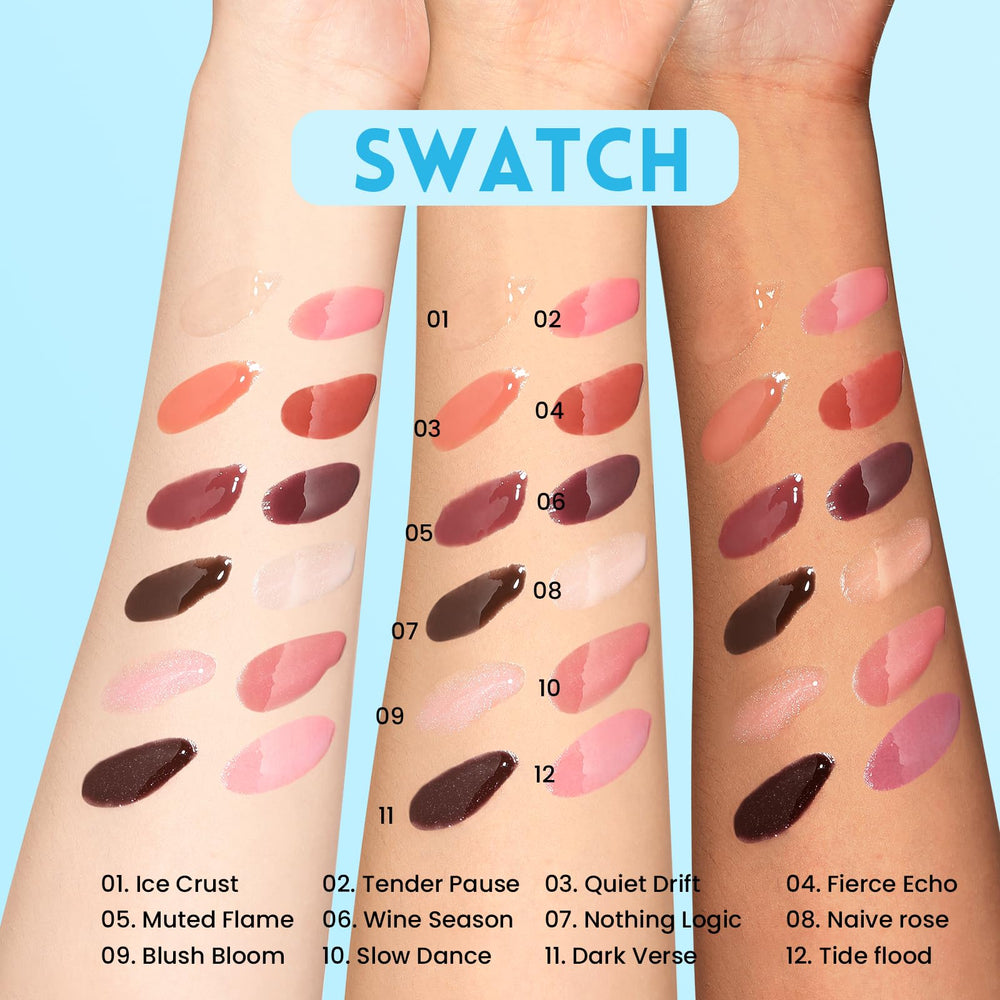 Pudaier 12-shade palette swatches illustrate versatile mood options.