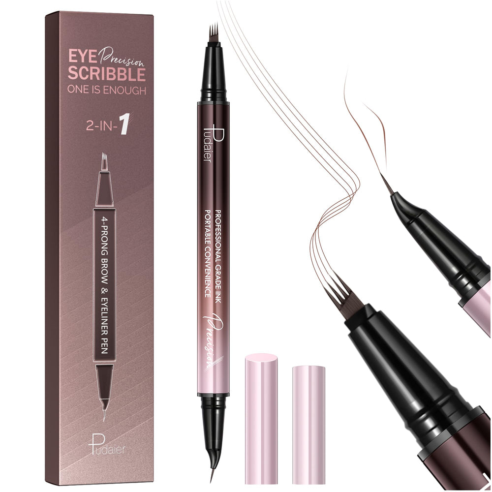 Pudaier Eyebrow Pen curved-brush for precise, natural-looking brows and all-day wear.