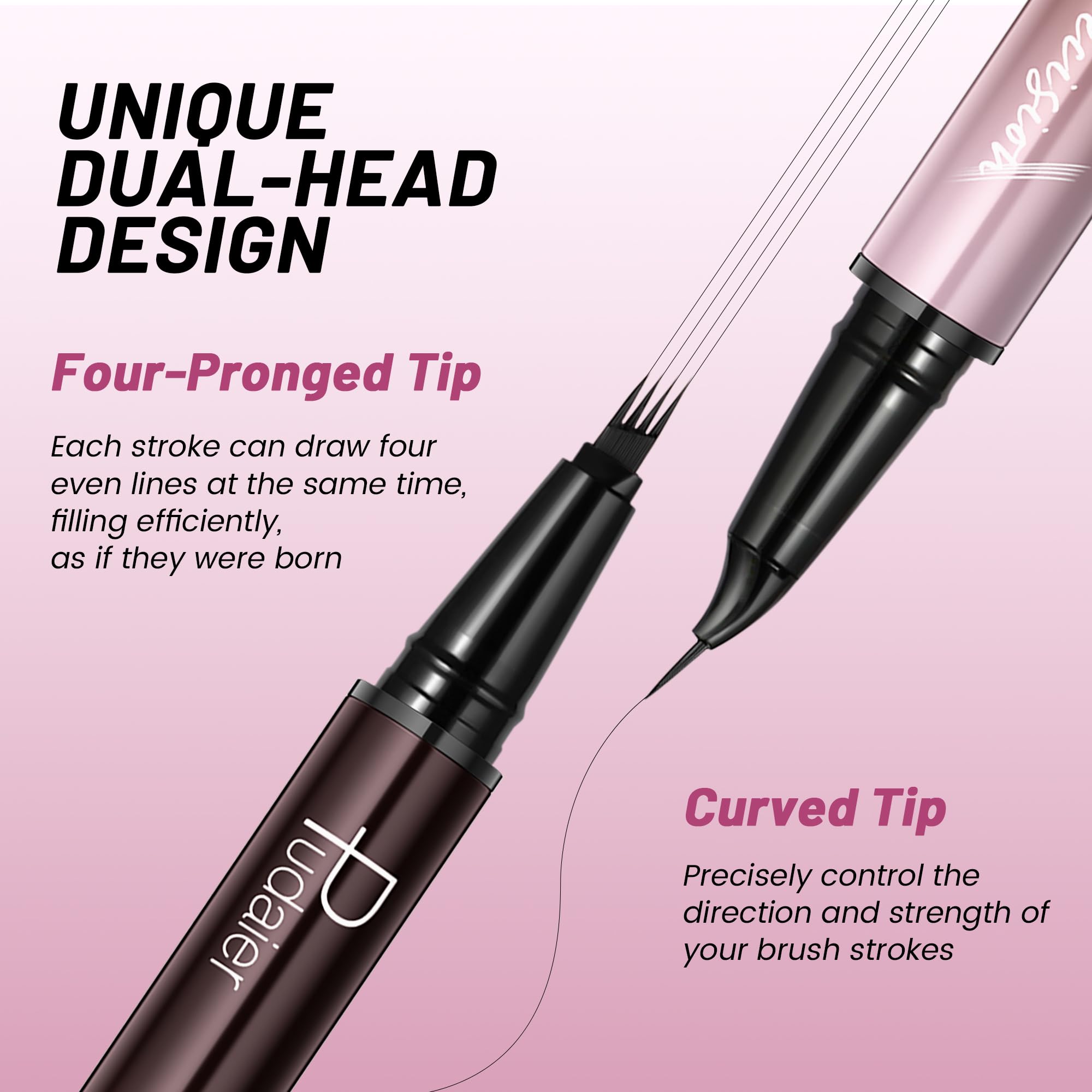 Pudaier Eyebrow Pen natural-look finish adds soft, believable brows.