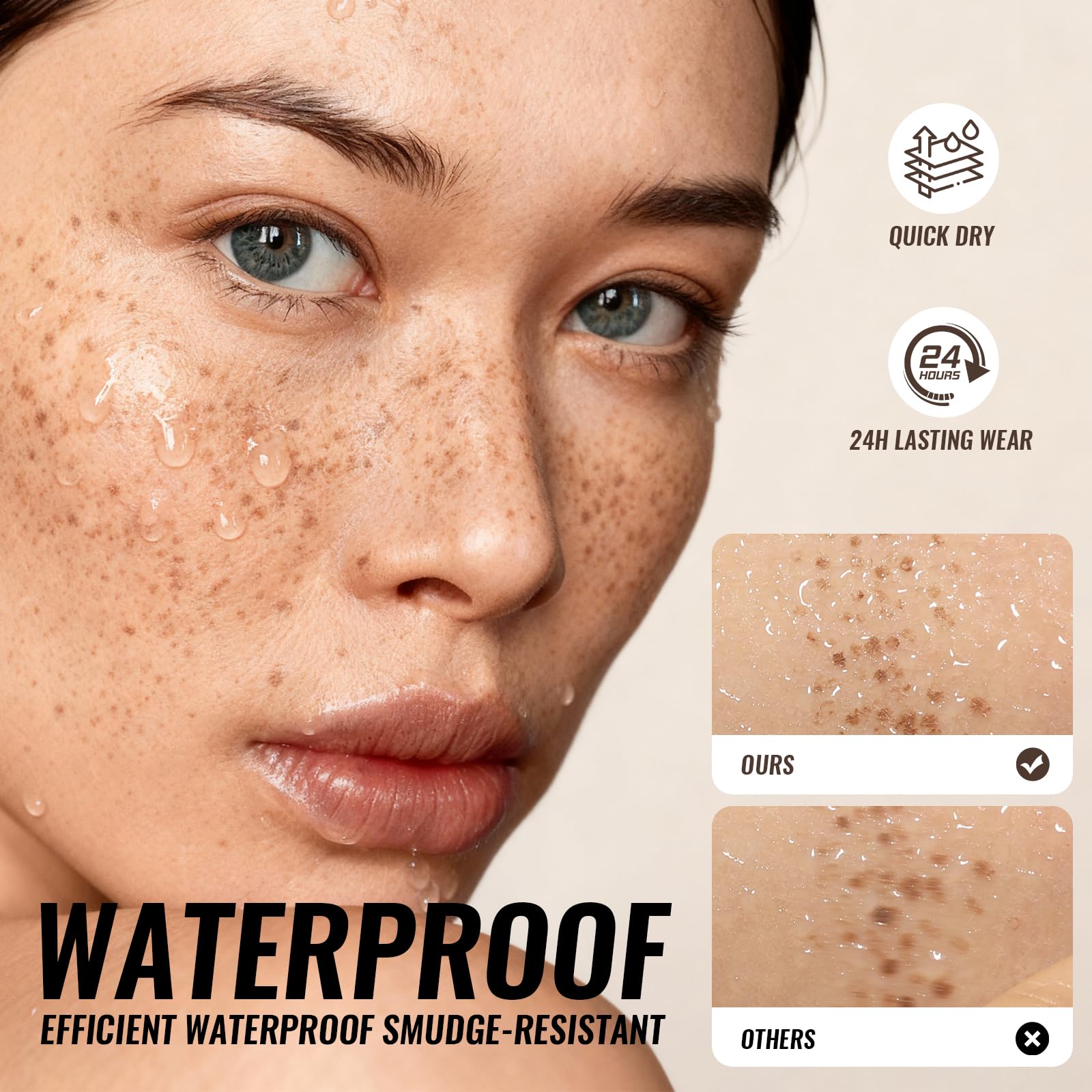 Pudaier Freckle Stamp Pen delivers natural sunkissed freckles for a soft makeup vibe.