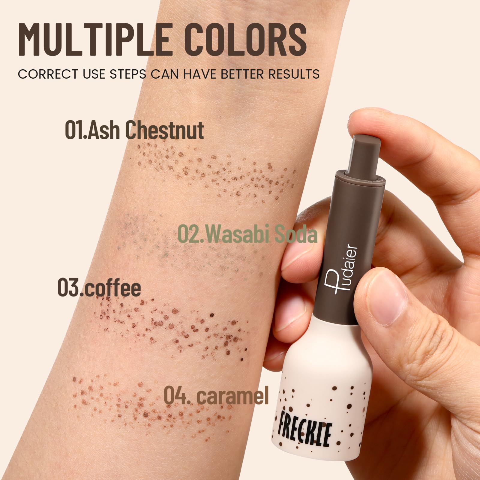 Pudaier Freckle Stamp quick-dry formula saves makeup time.