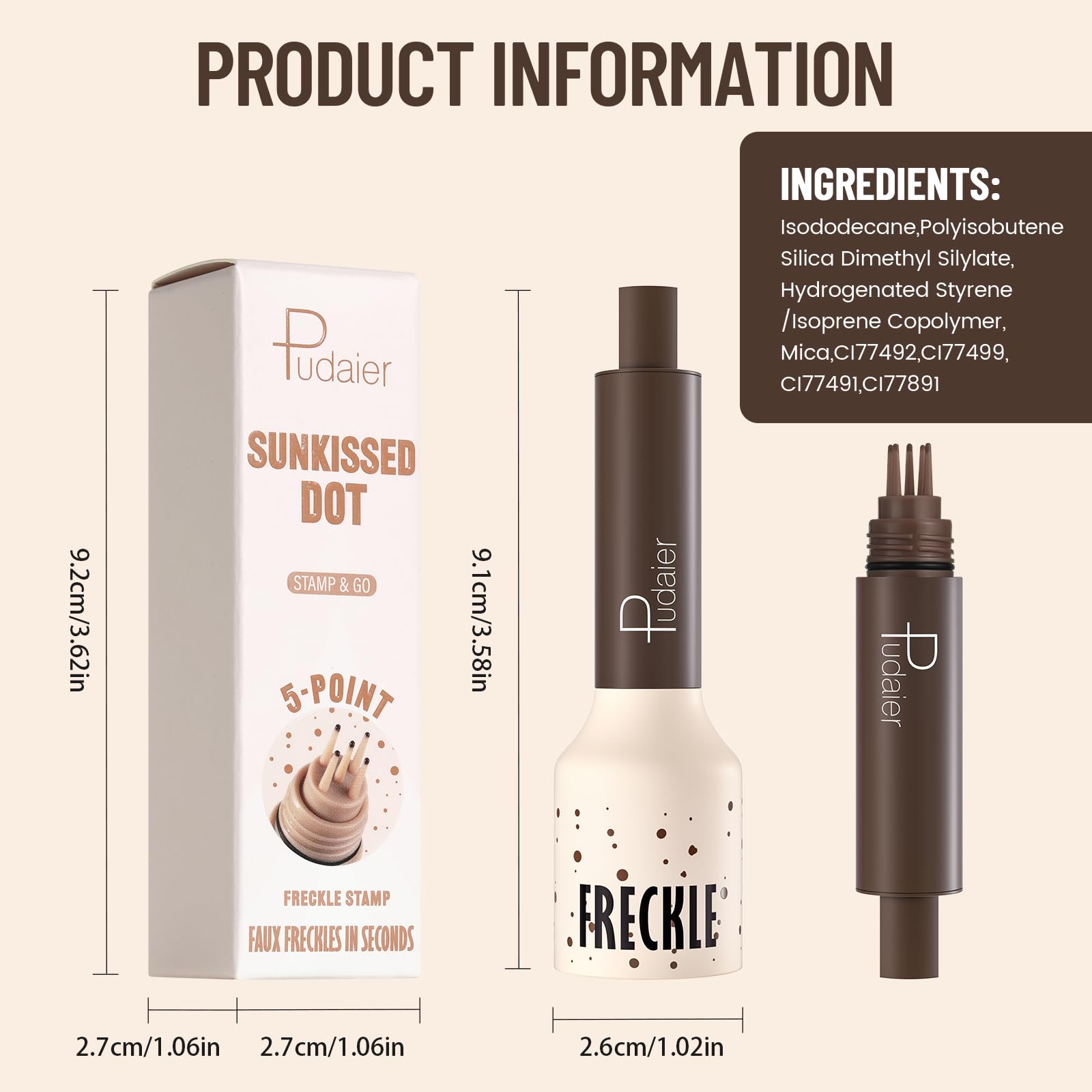 Pudaier Freckle Stamp travel-friendly design fits bags.