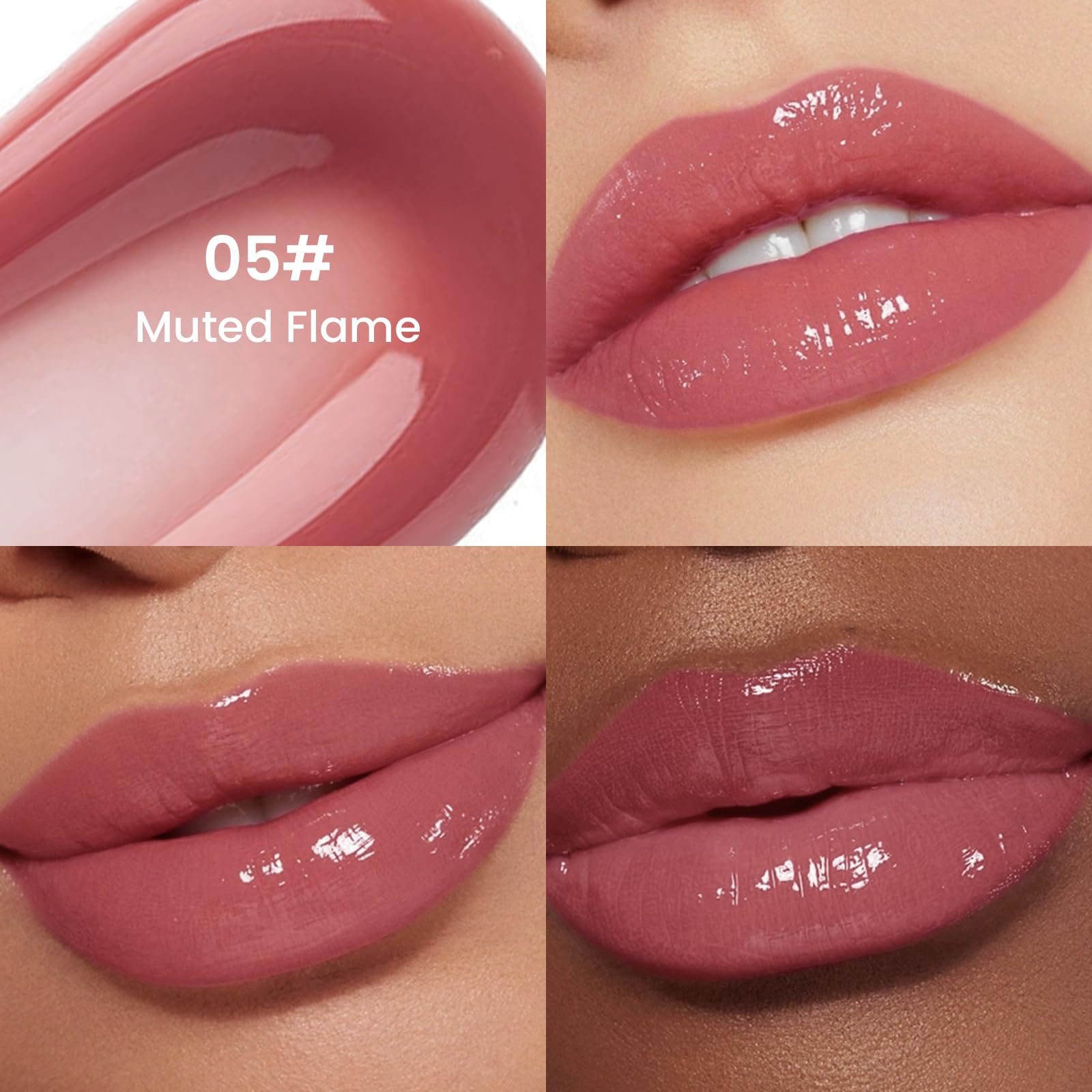 Pudaier tinted lip oil applicator closeup highlights smooth, non-sticky wear and easy glide.