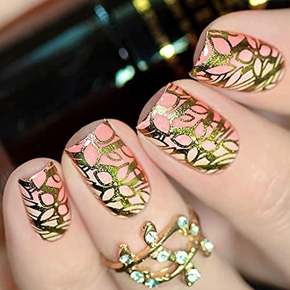 PUEEN Rocking Metallic Swatch Mighty Aphrodite 610 highlights bold rose-gold tone for statement nails