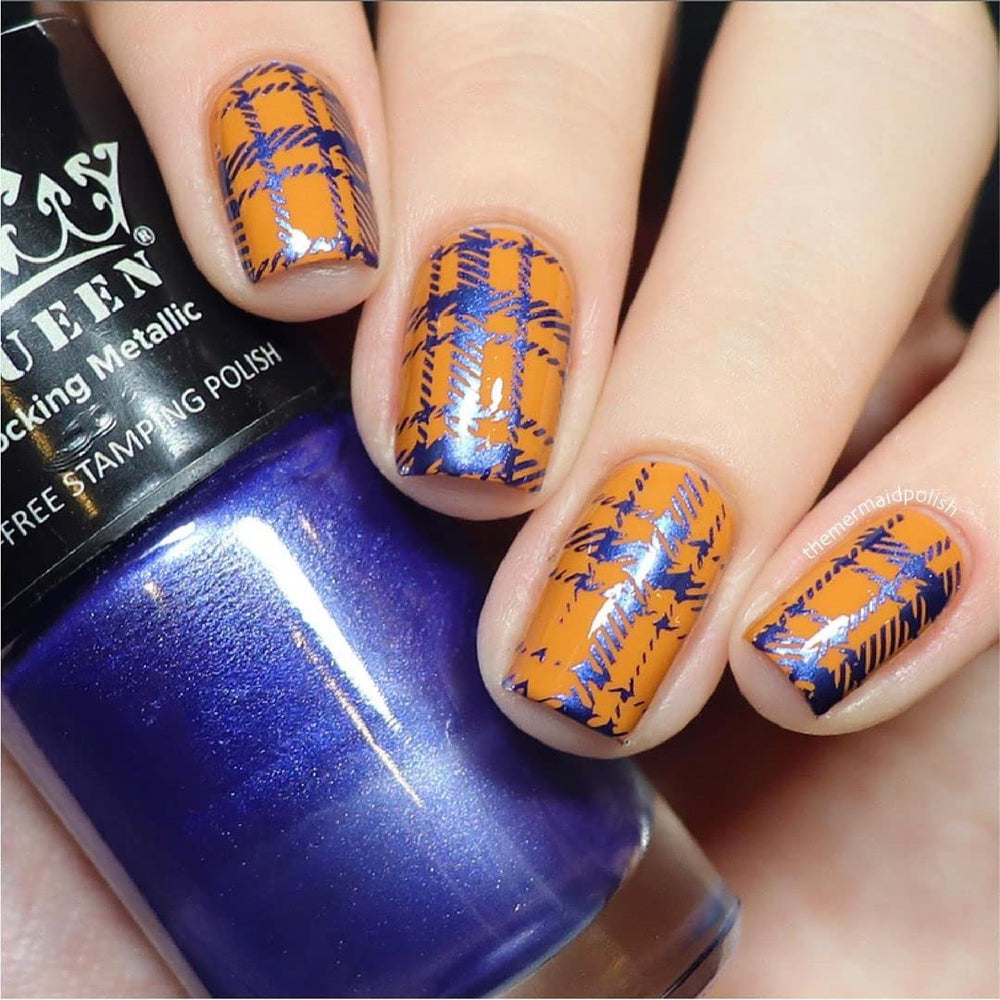 PUEEN Rocking Metallic Swatch Twilight Magenta 604 reveals rich magenta-lustre for stamping on dark bases