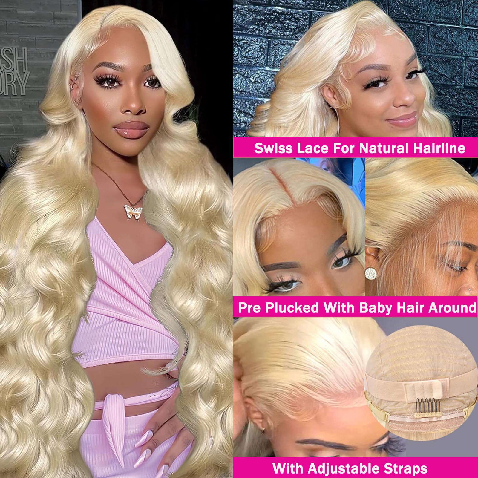 PUHPUH 613 HD lace-front with transparent Swiss lace enables seamless parting and natural look.
