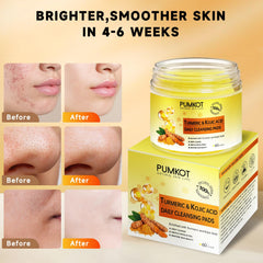 Pumkot pads on face in gentle circular cleanse for everyday use