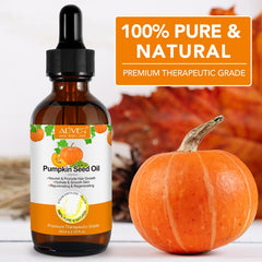Pumpkin Seed Oil bottle pour close-up illustrating easy application.