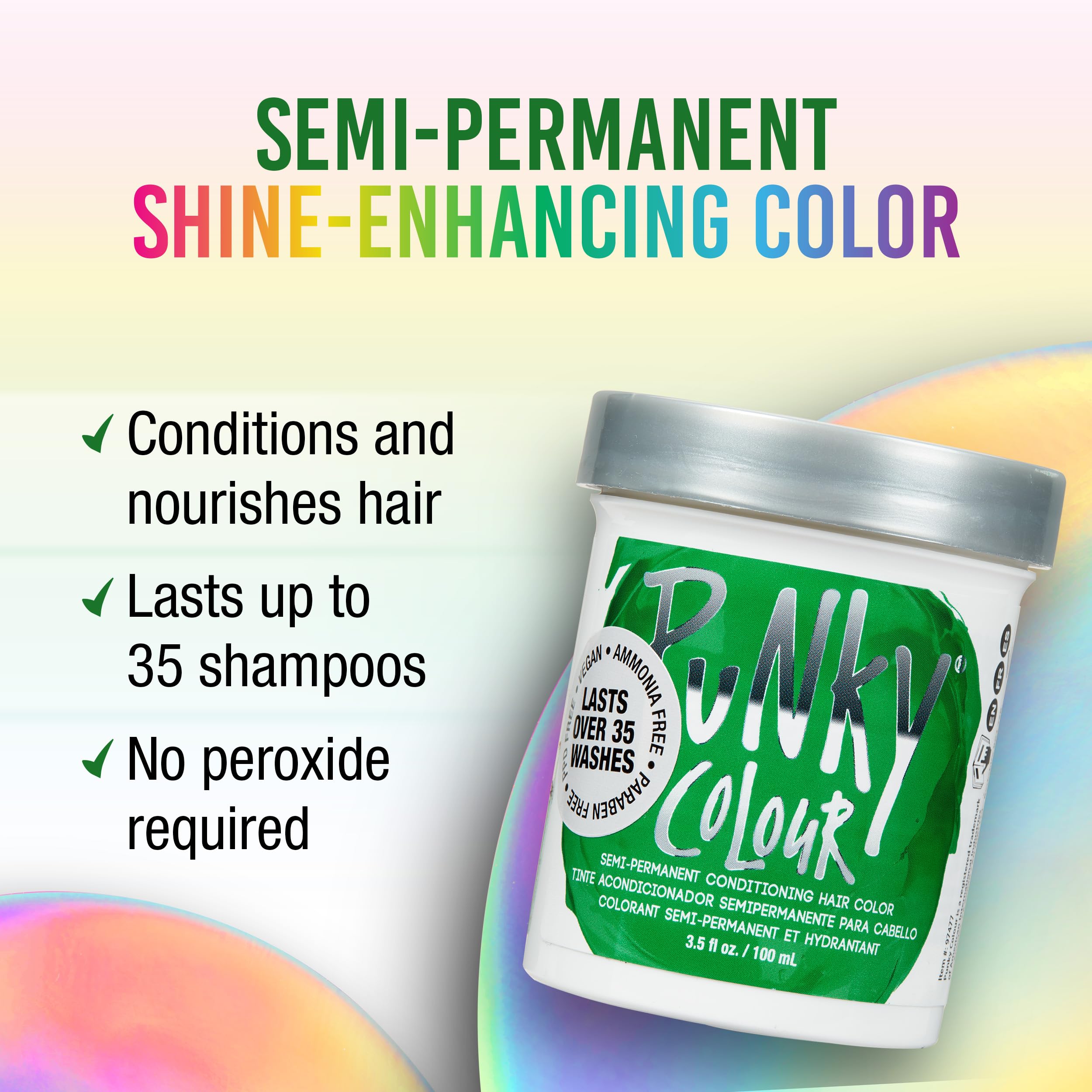 Punky Apple Green tint brush delivering precise, even application.