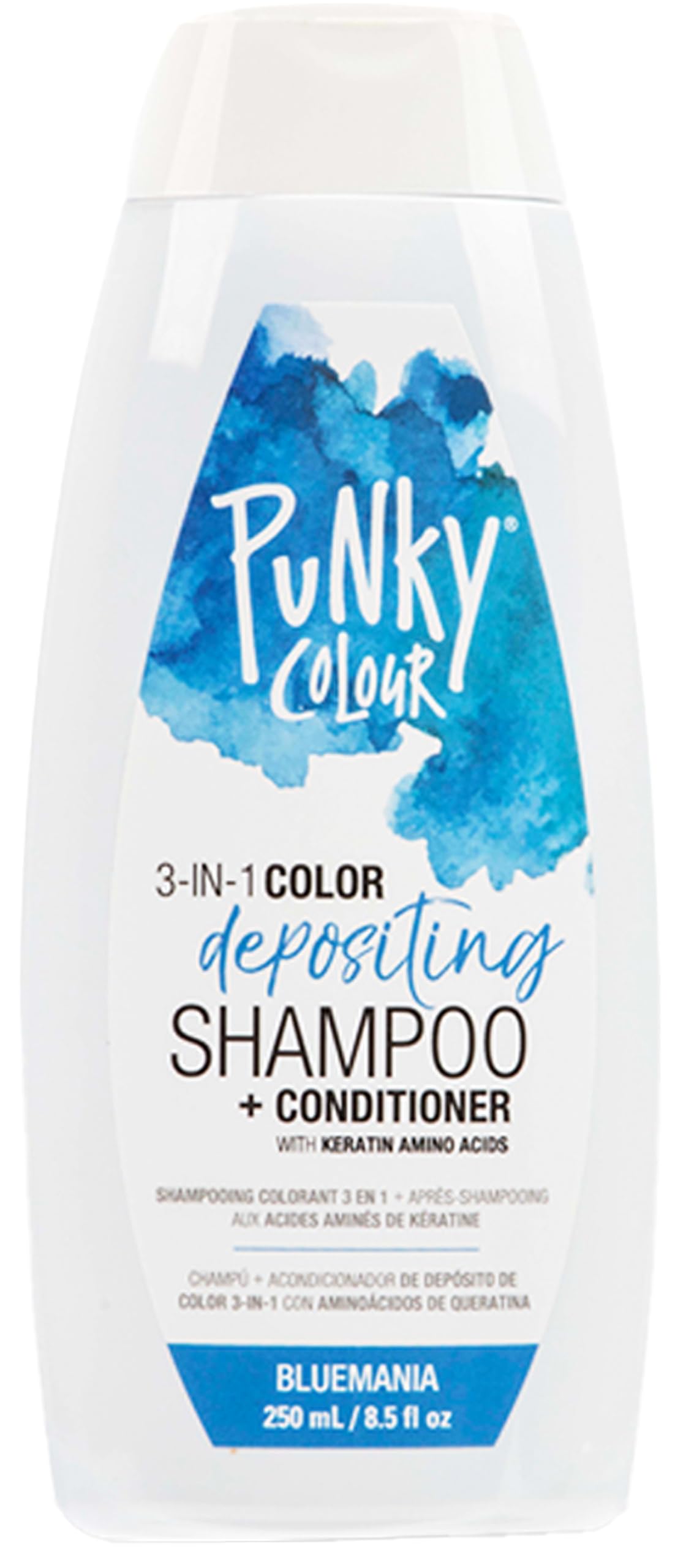 Punky Bluemania bottle closeup shows product texture for vibrant color prep