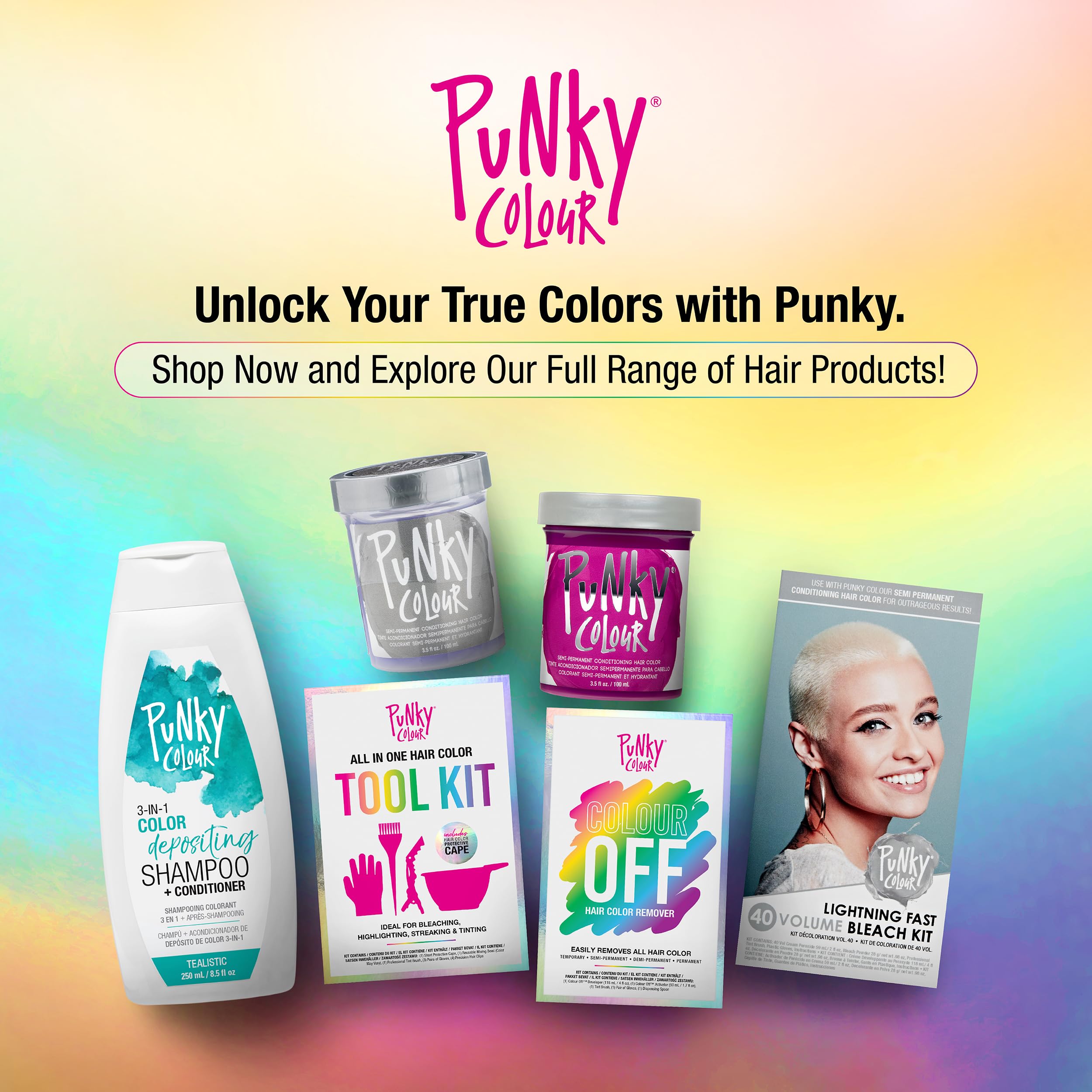 Punky Colour 3-in-1 Tealistic brand-logo packaging highlights vegan cruelty-free promise.