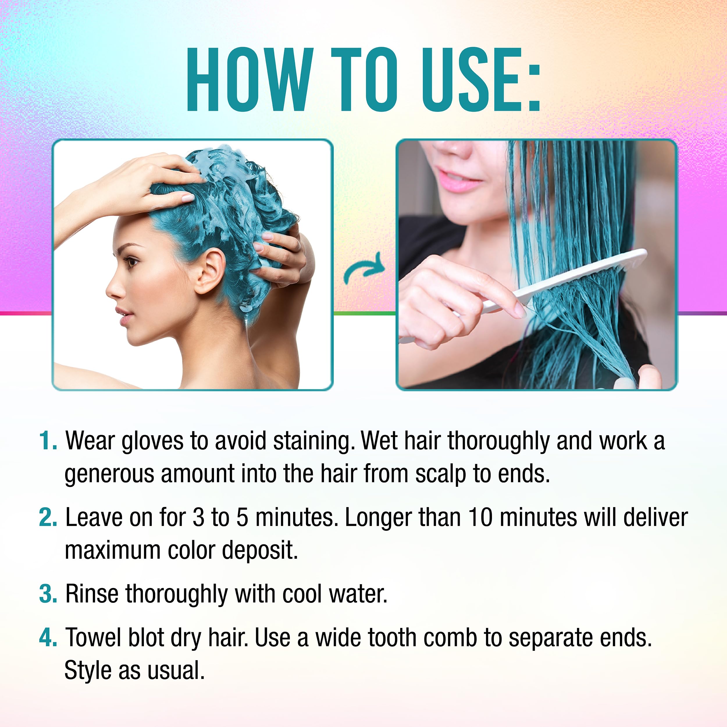 Punky Colour 3-in-1 Tealistic clean-and-condition closeup emphasizes convenience.