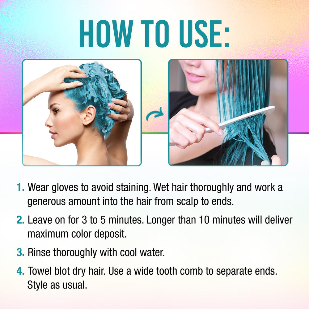 Punky Colour 3-in-1 Tealistic clean-and-condition closeup emphasizes convenience.