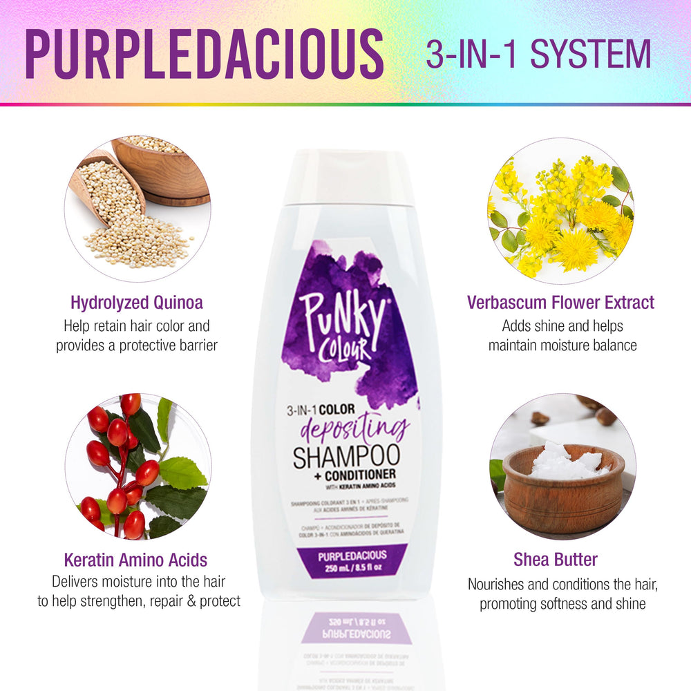 Hands applying Punky Colour 3-in-1 to hair for conditioning.