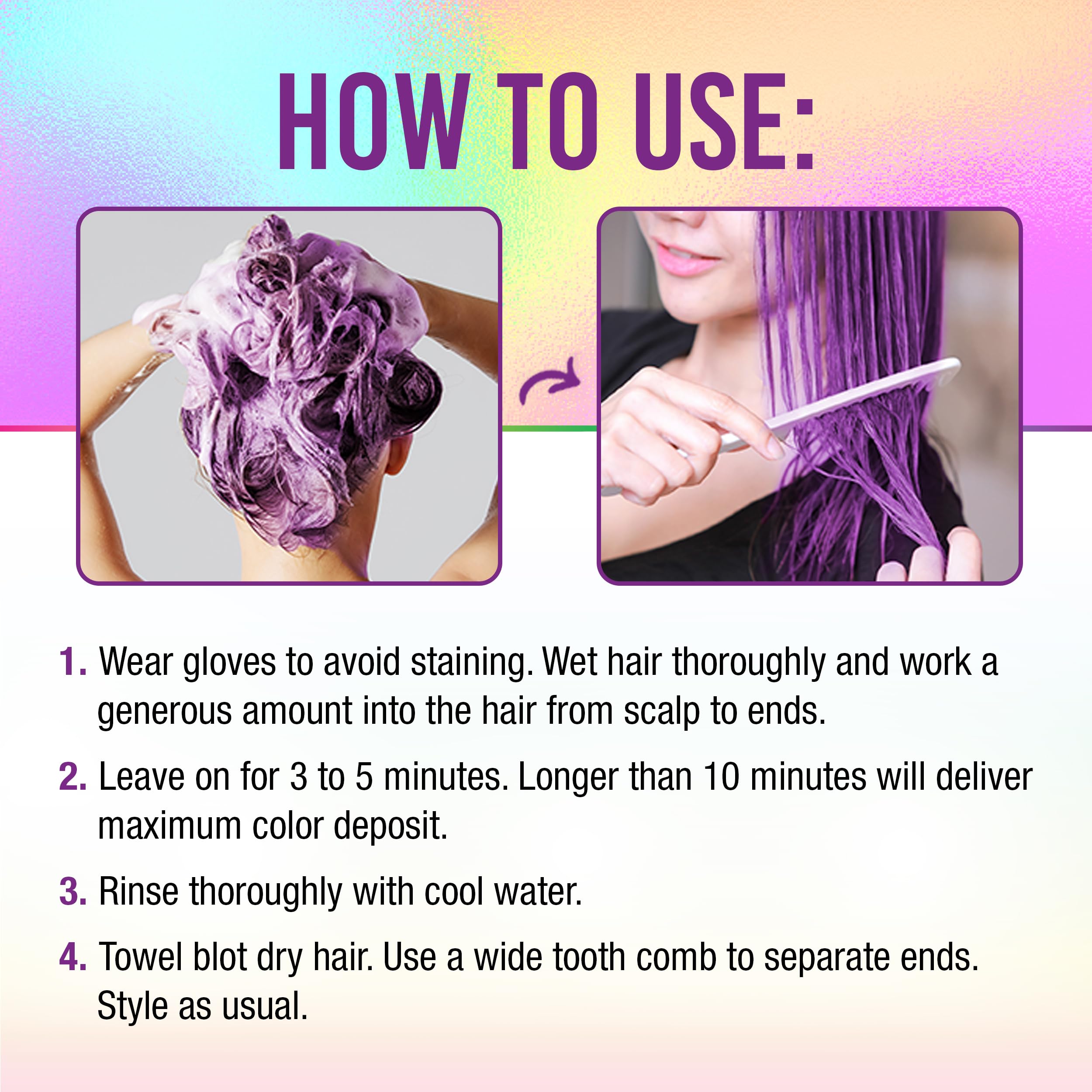 Shiny, hydrated hair after wash with Punky Colour 3-in-1.