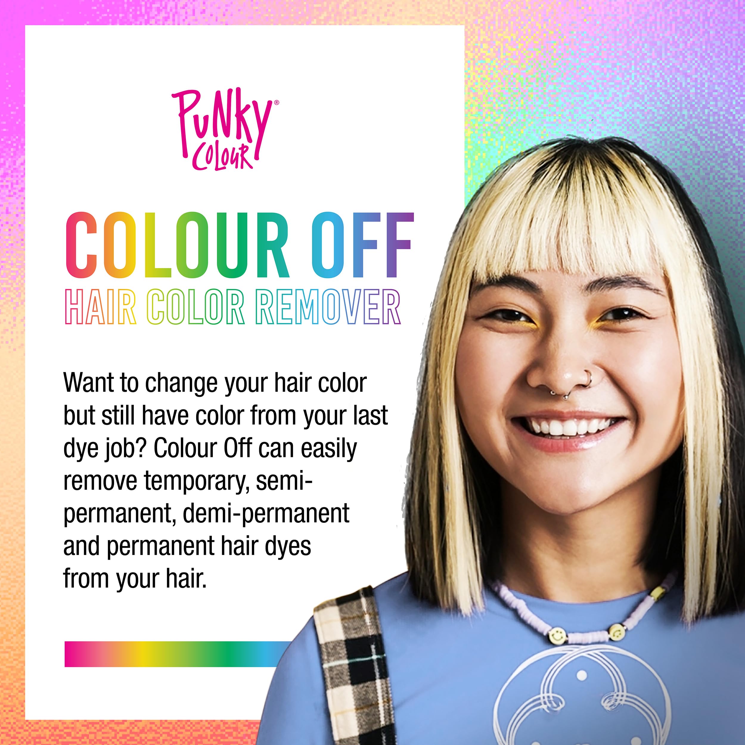 Punky Colour Off 20 Volume developer bottle ready for color removal application.
