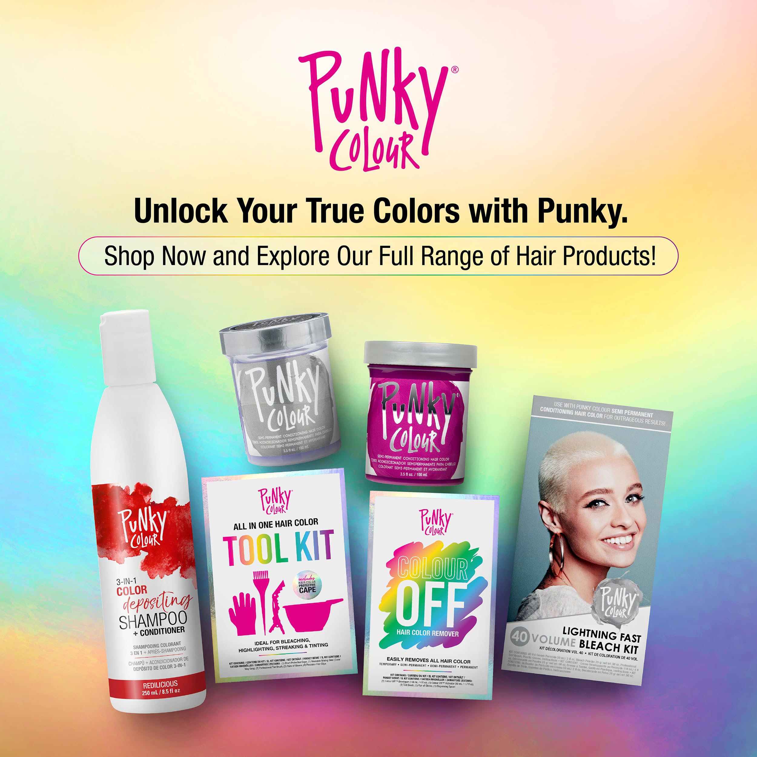 Punky Colour Off gloves protect hands during the removal process.