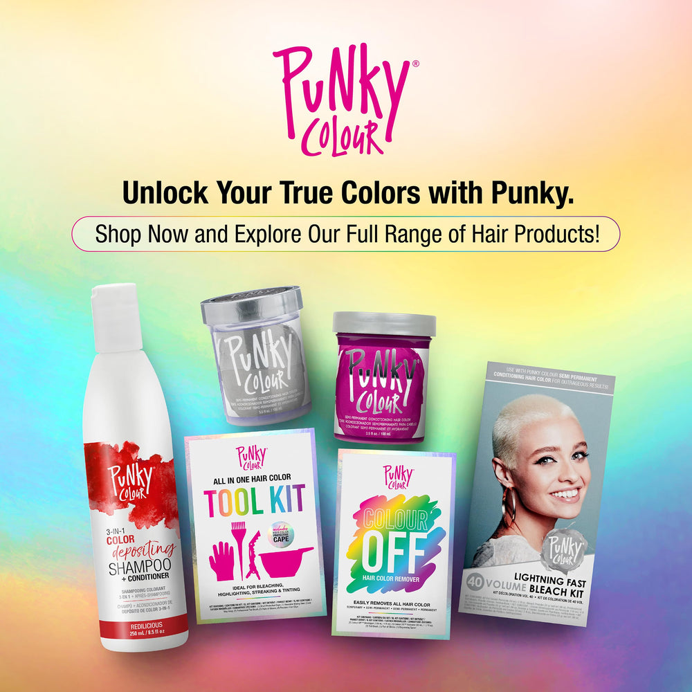 Punky Colour Off gloves protect hands during the removal process.