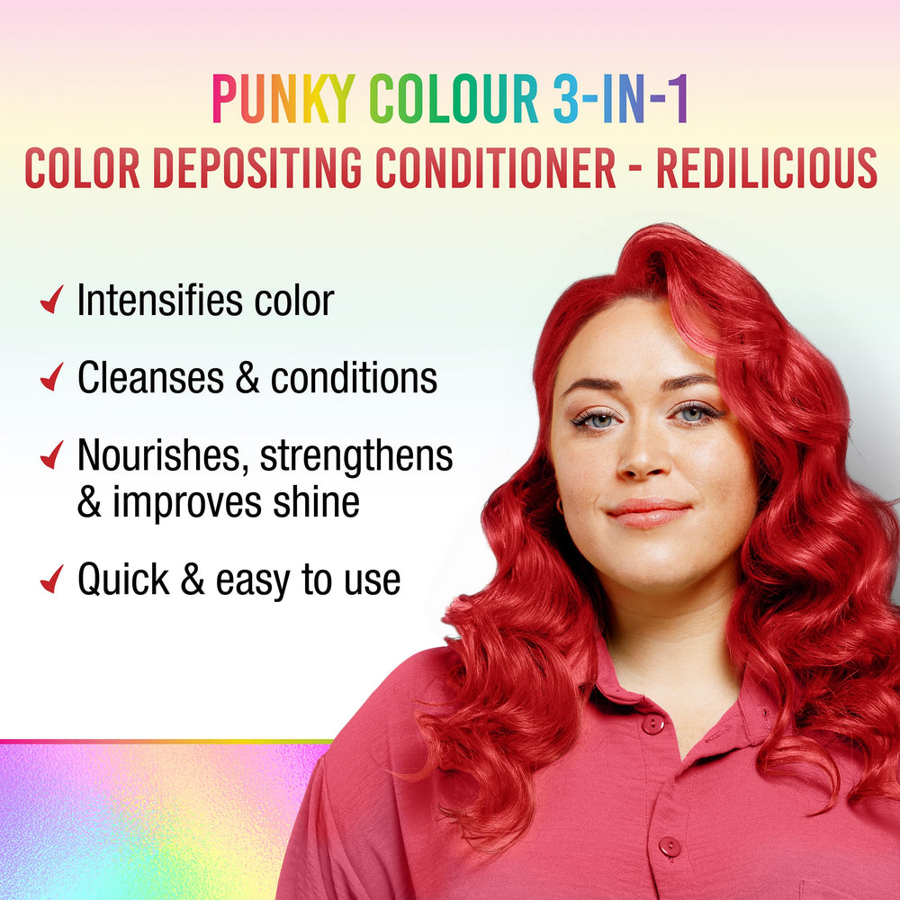 Punky Colour Redilicious applying to hair for color deposit and conditioning