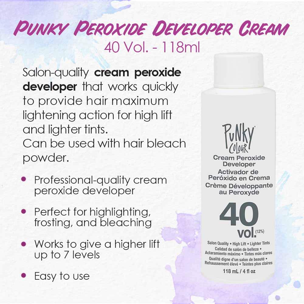 Punky Cream Peróxido 40 Volumen aplicación suave para aclarar.