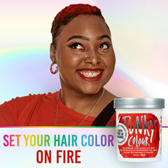 Punky Fire brush applying dye to roots for even color