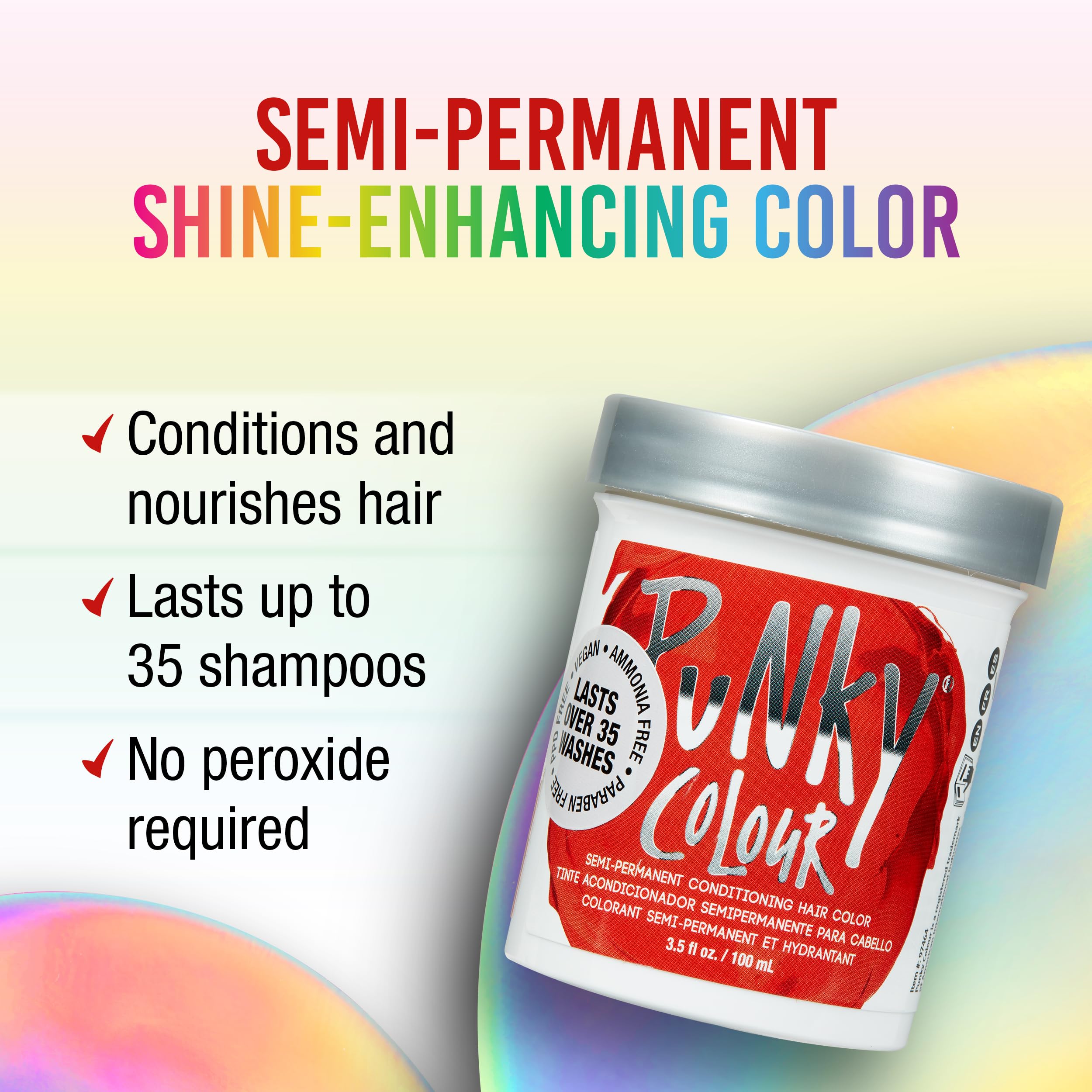 Punky Fire red color swatch shows vibrant semi permanent shade