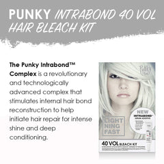 Punky Intrabond Bleach Powder 28g for even, precise lightening.