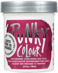 Punky Rose Red semi-permanent color bottle pour delivers bold vibrancy with conditioning shine.
