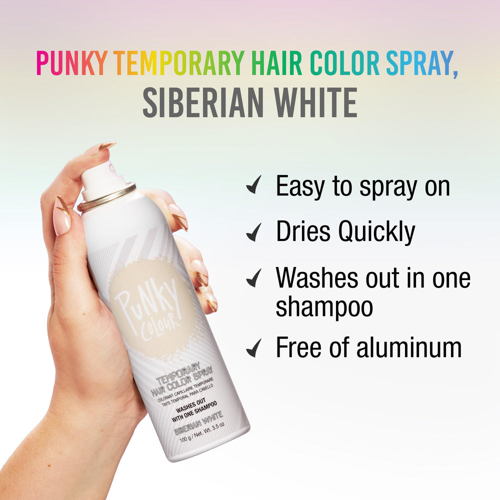 Applying Punky Siberian White for a bold hair look.