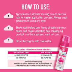 Punky Sugar Cloud CandyFloss on bleached hair delivers vibrant results quickly.