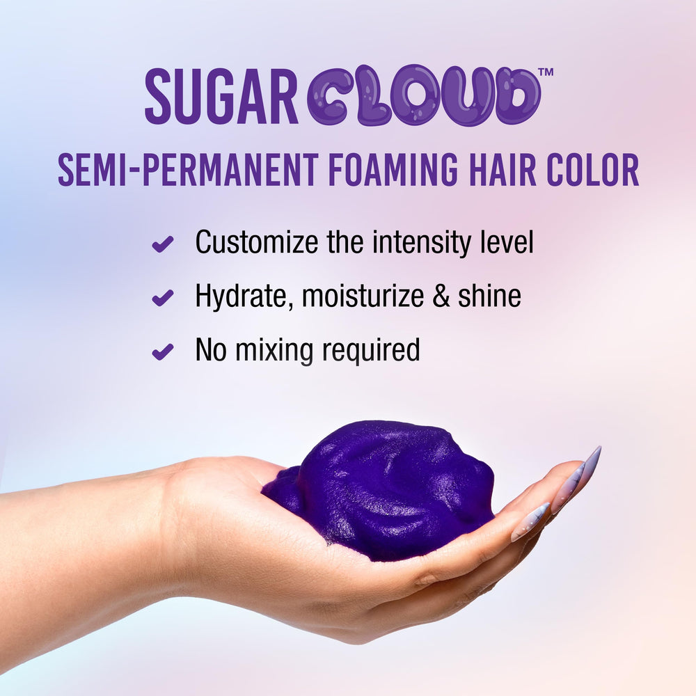Punky Sugar Cloud vivid color results in five minutes on pre-lightened hair.