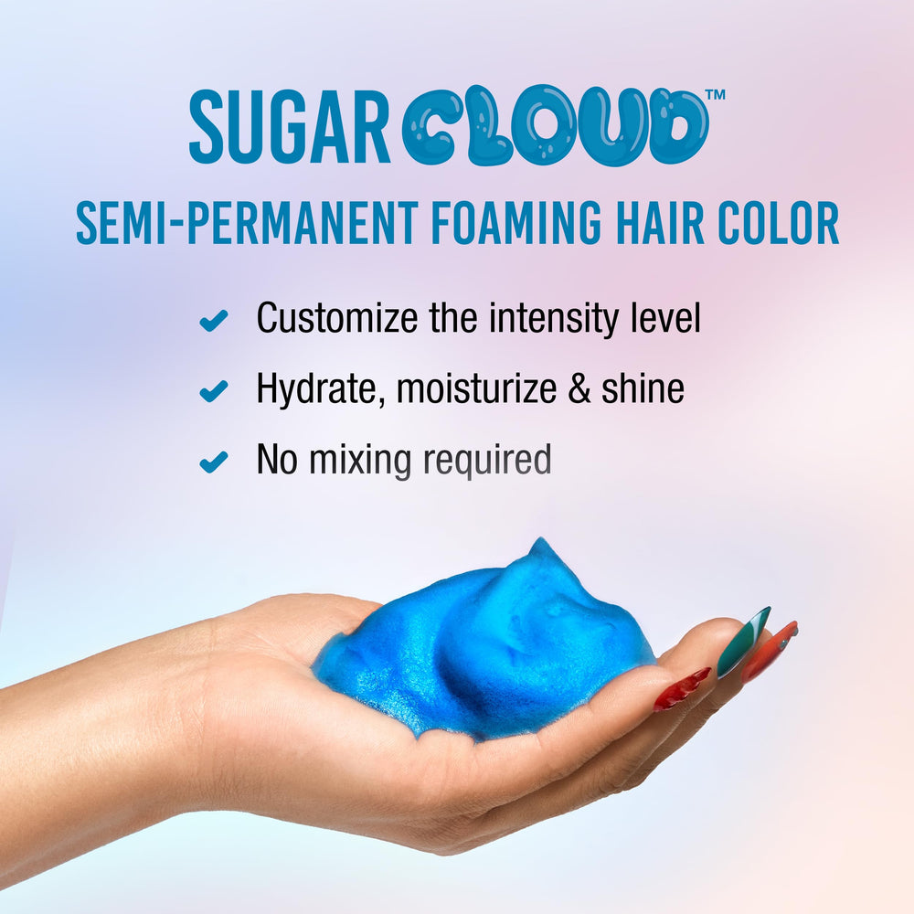 Punky Sugar Cloud foam application image demonstrates pourable foam for DIY color.