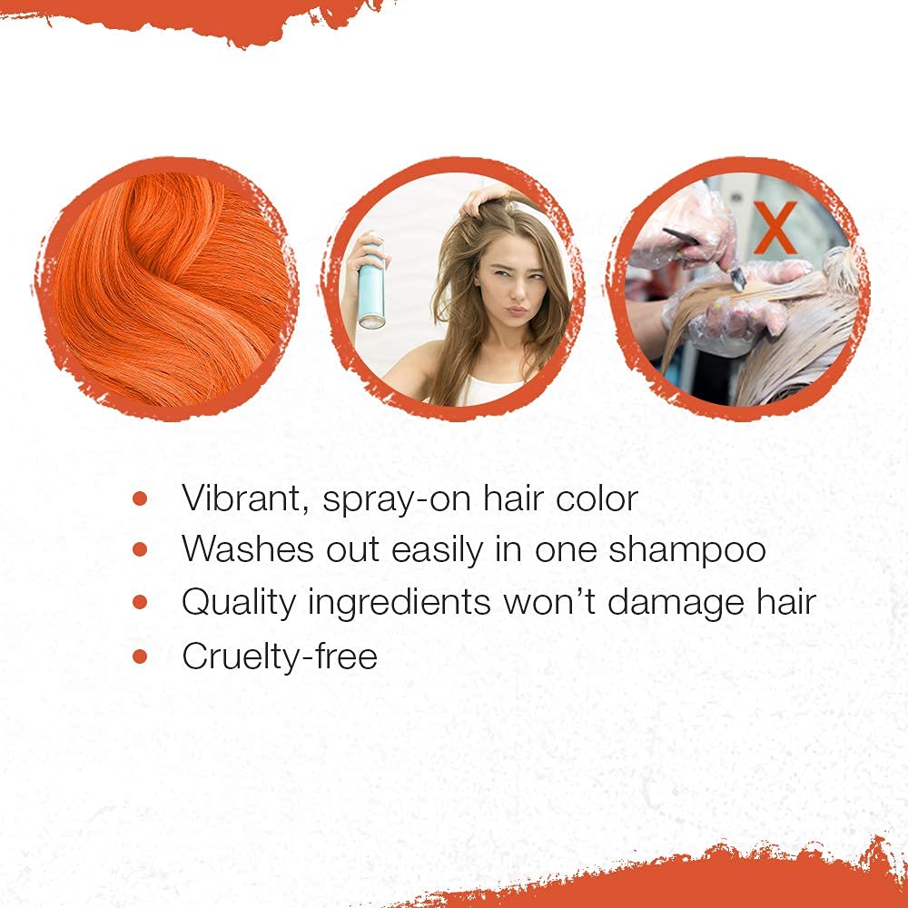 Punky Tiger Orange festival-look styling on model hair.