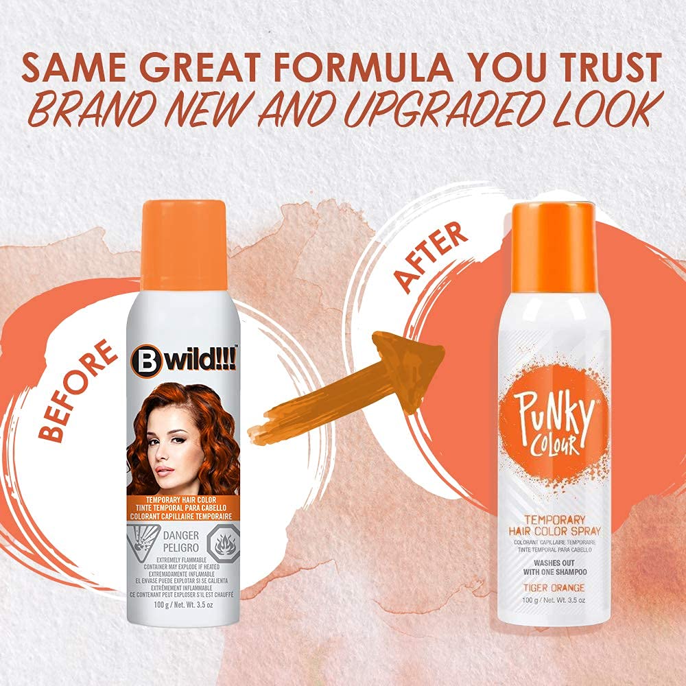 Punky Tiger Orange hair swatch shows vivid color on strands for accents.
