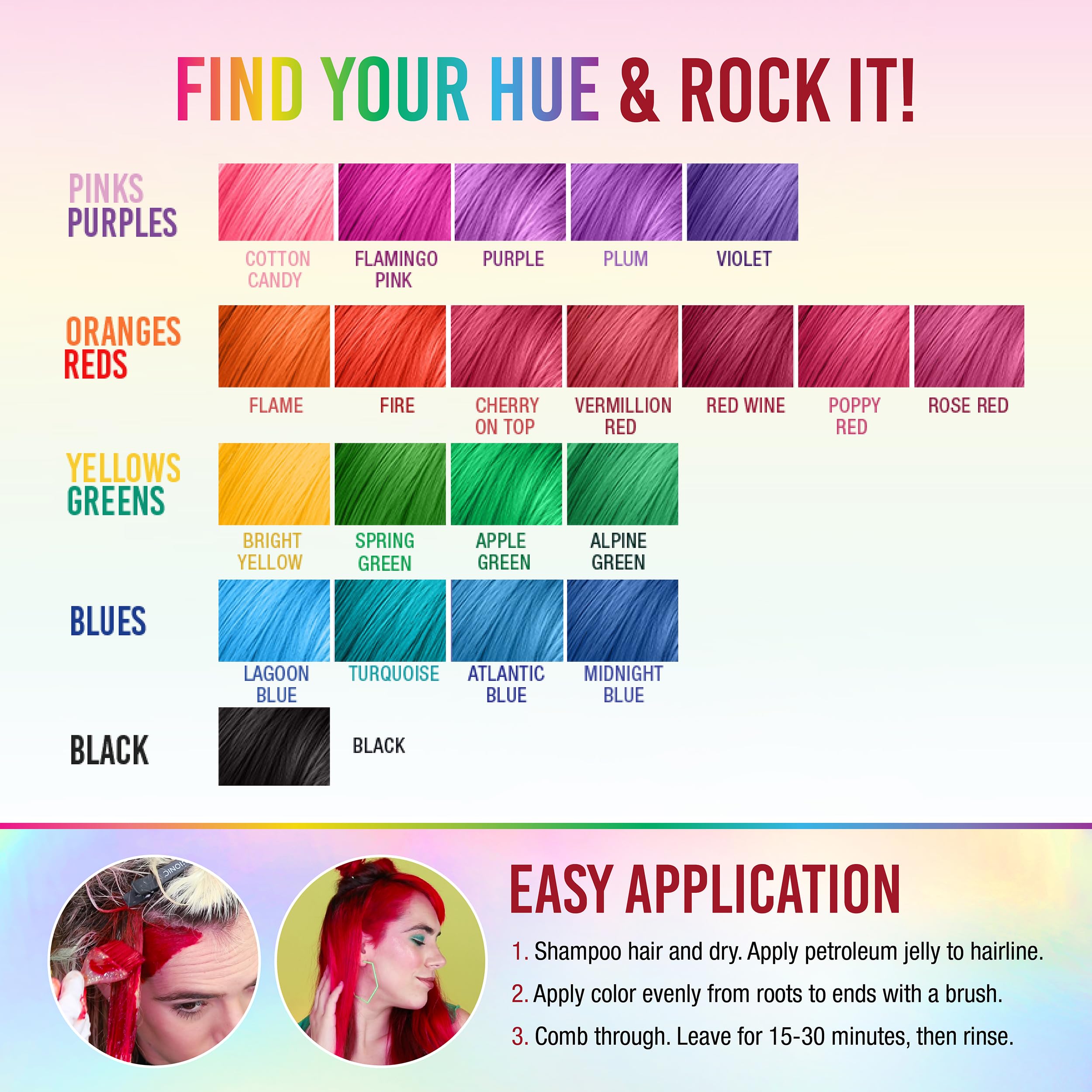 Punky Vermillon Rojo inspira un look audaz y diferente.