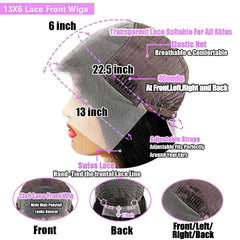 Punmasa 13x6 lace-front wig skin-tone transparency enables versatile looks.