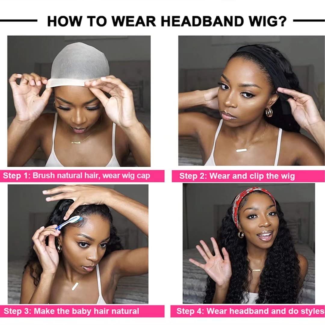 Punmasa headband wig easy wear enables quick setup for beginners