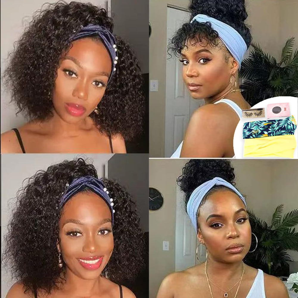 Punmasa headband wig natural color blends with real hair for versatile styling