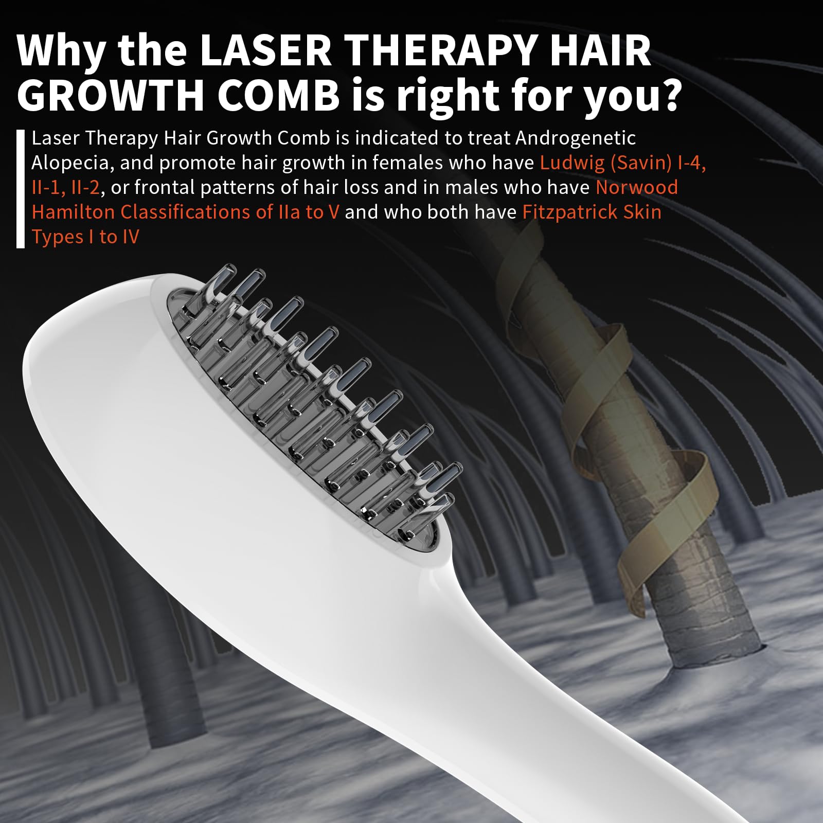 PUPCA Laser Therapy Hair Growth Comb compact gift-ready package appeals to hair care routines