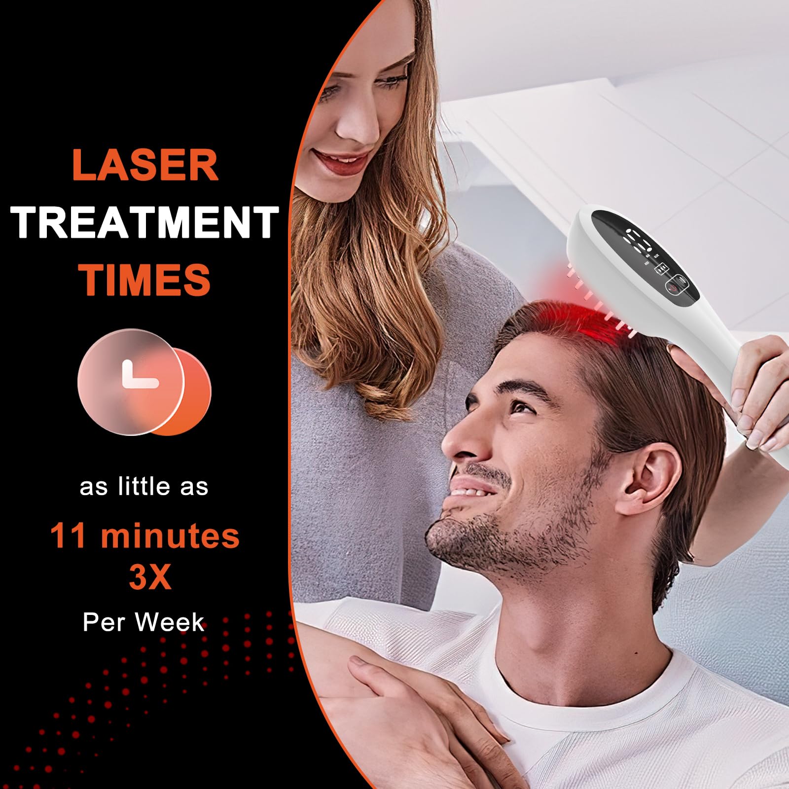 PUPCA Laser Therapy Hair Growth Comb travel-compact design enables on-the-go routine