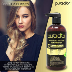 PURA D'OR conditioner label highlights vegan cruelty-free branding and clean formula