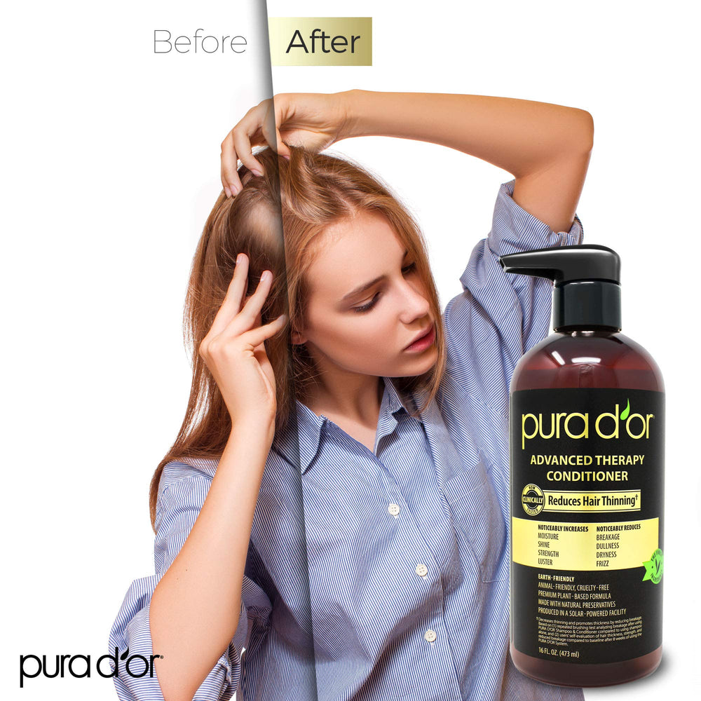 PURA D'OR argan oil and avocado oils image conveys nourishing shine