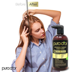 PURA D'OR argan oil and avocado oils image conveys nourishing shine