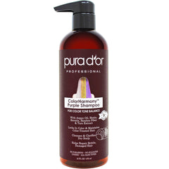PURA D'OR Color Harmony Purple Shampoo bottle toning brassy blonde hair