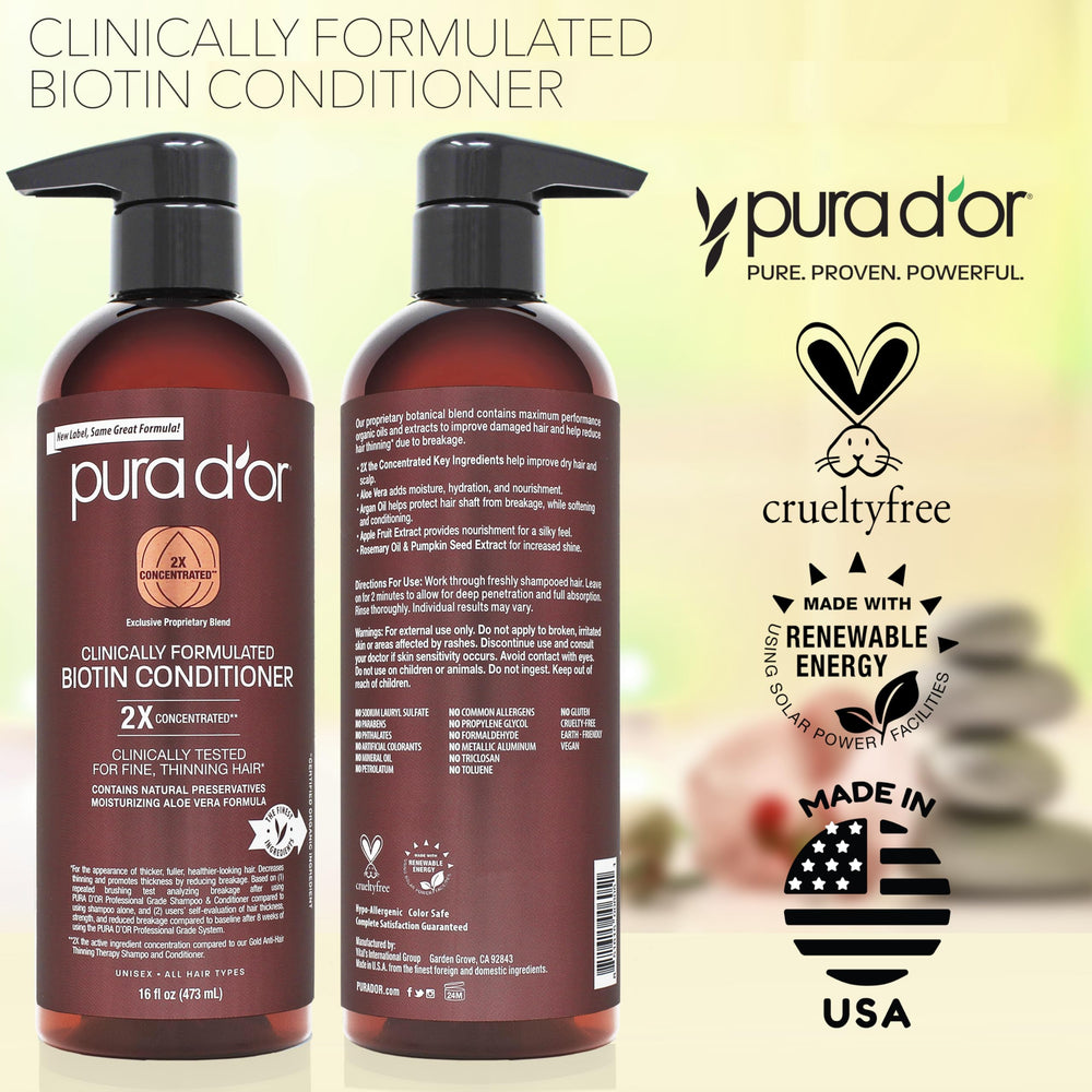 PURA D'OR daily hair care routine setup for thinning hair.