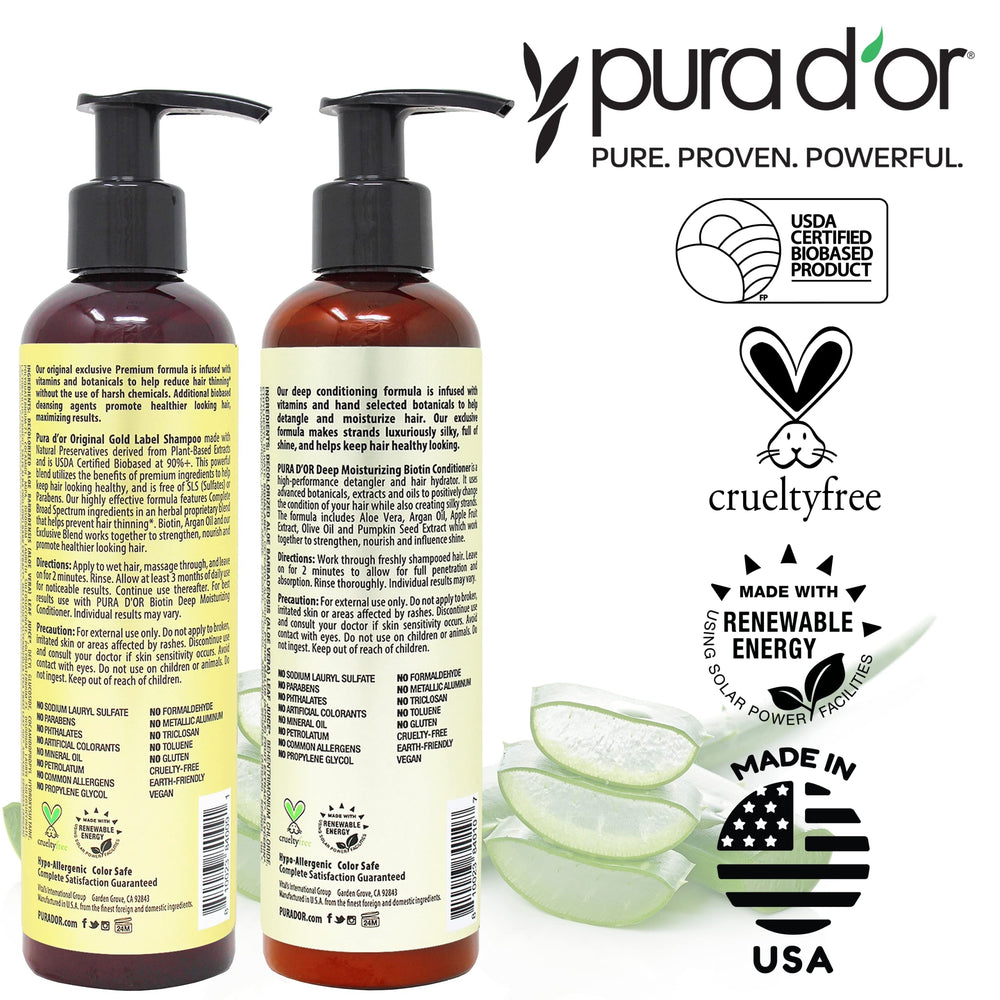 PURA D'OR daily-use hair-care routine demonstration — simple step for healthier-looking hair.