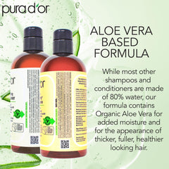 PURA D'OR low-lather shampoo close-up highlighting gentle cleansing